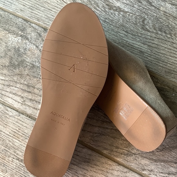 Aquatalia Anne Ecru Slide Suede NWOT - Picture 8 of 8